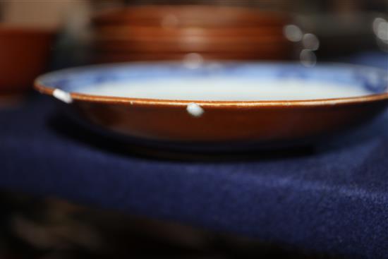 Two Chinese tea bowls and five saucers